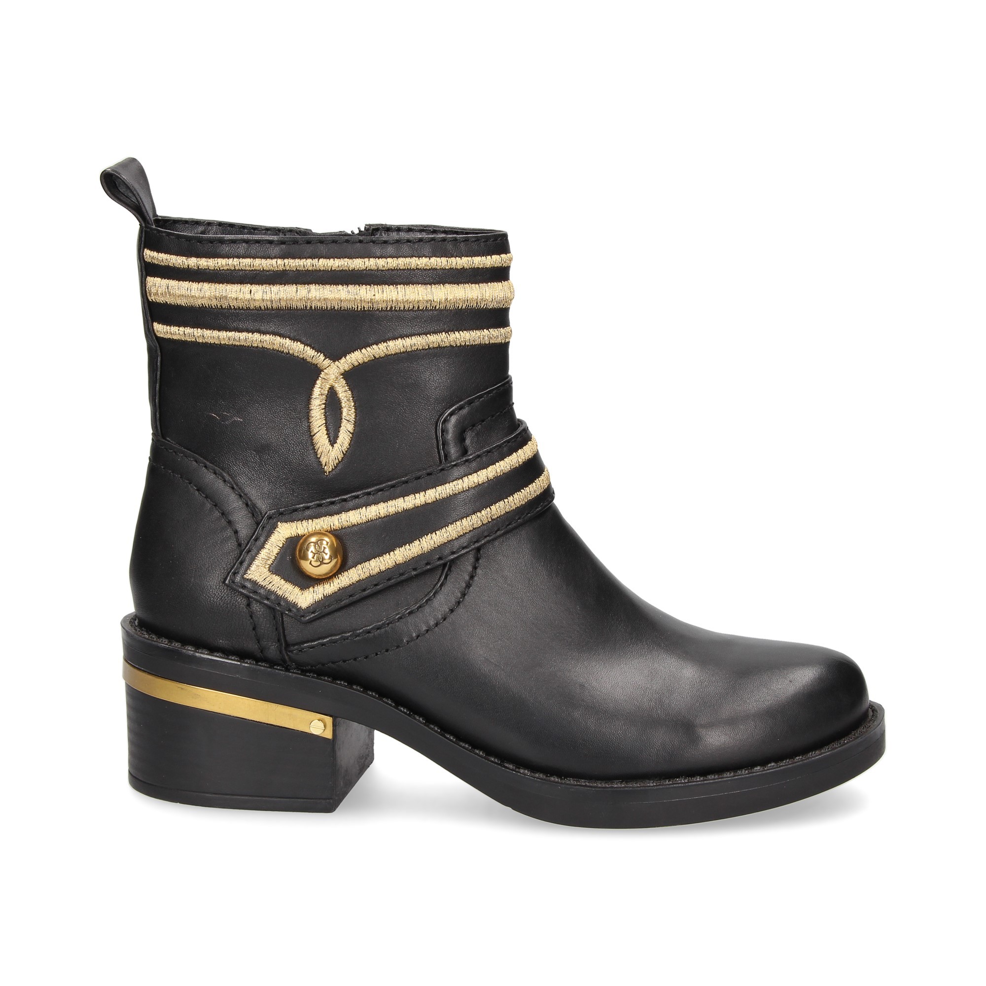 botin-bordado-oro-piel-negro