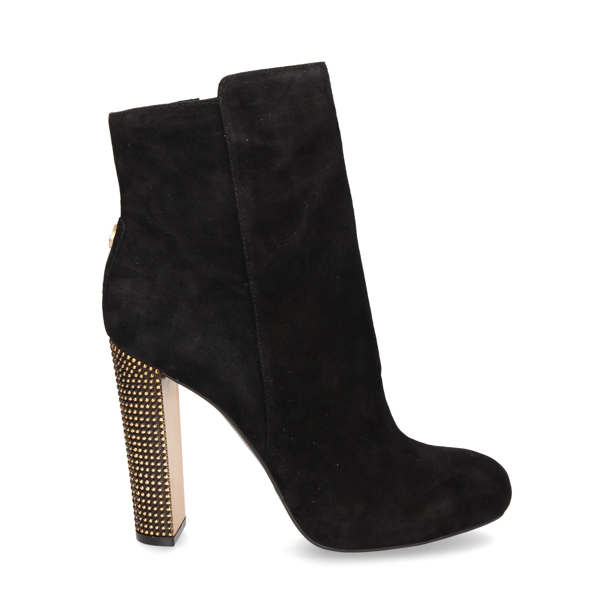 botin-tacon-metalico-oro-ante-negro