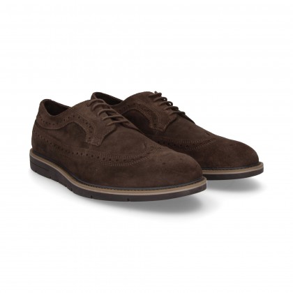 BLUCHER CHOPPED SUEDE BROWN LACES
