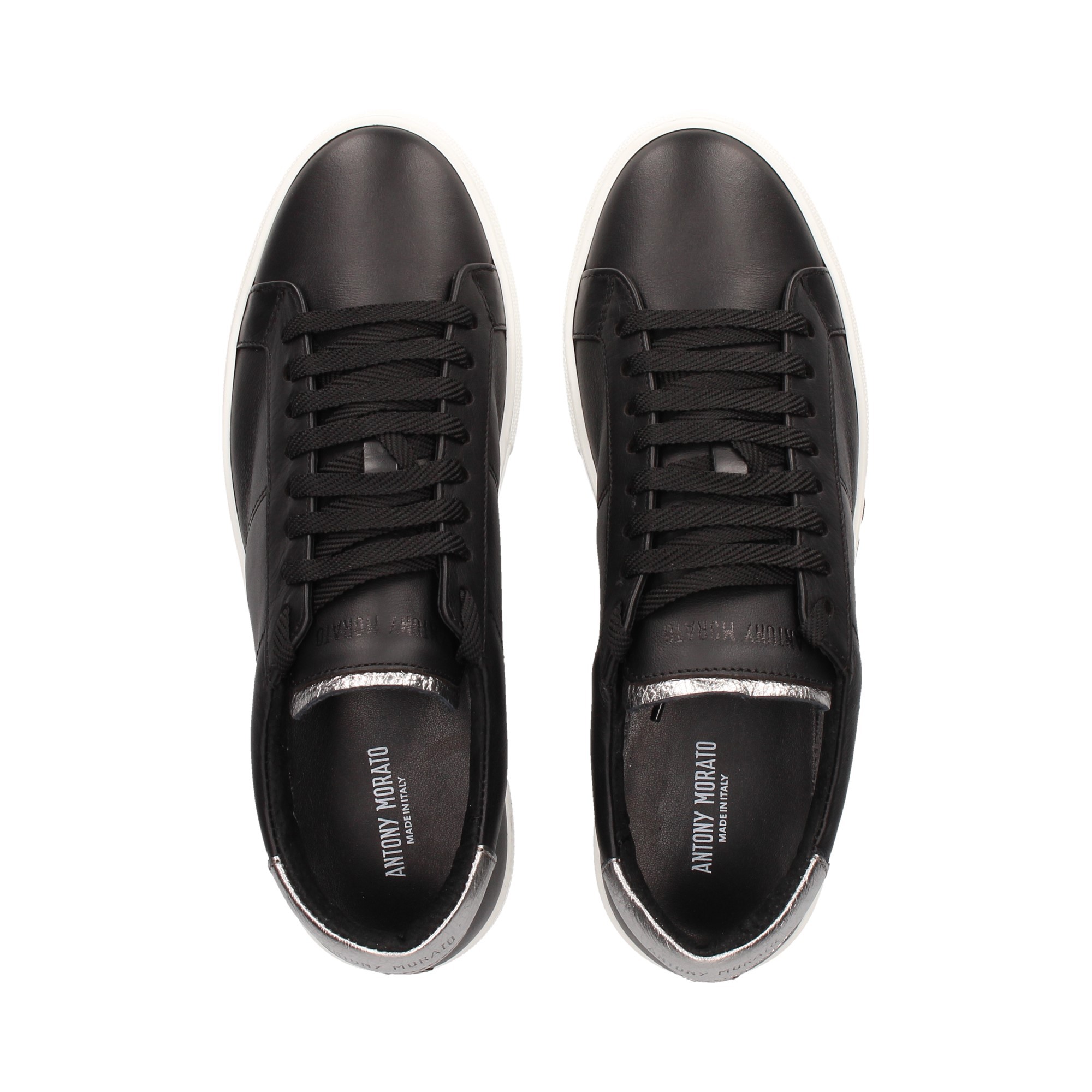 DEPORTIVO CORDONES PIEL NEGRO 