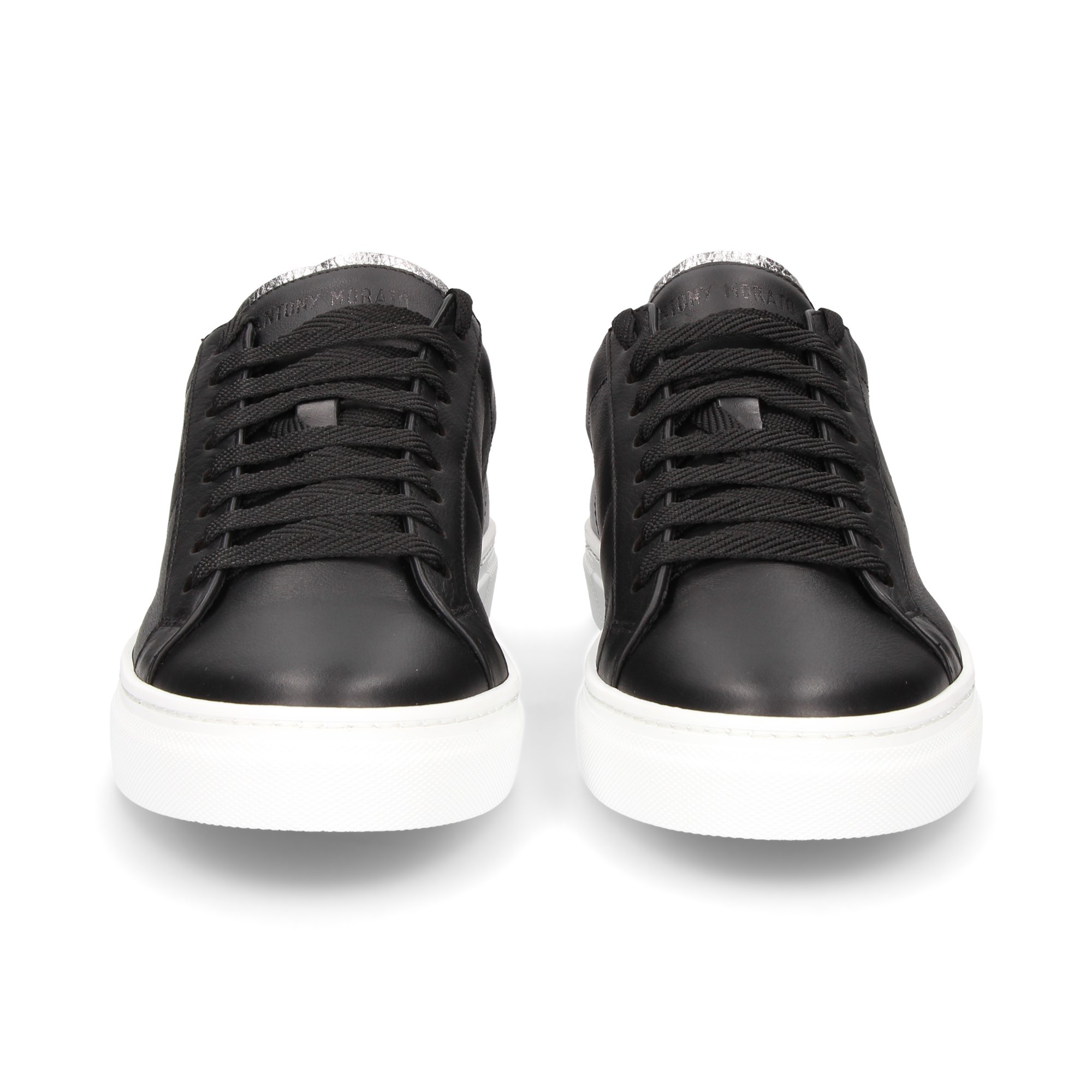 DEPORTIVO CORDONES PIEL NEGRO 